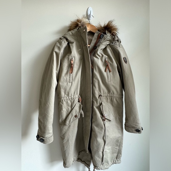 NWT Only Olive Hooded Parka Jacket, removable lining, Women's Size S - Picture 3 of 12